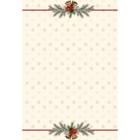 Prosop de bucatarie Craciun cu clopotei si crengute decorative, Holly