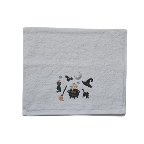 Prosop Halloween cu broderie 30x50cm, bumbac 100%, Boom