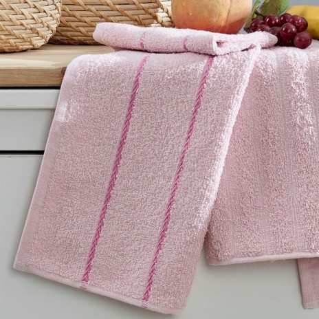 prosop maini roz pudra Sofya 30x50 cm bumbac 100%