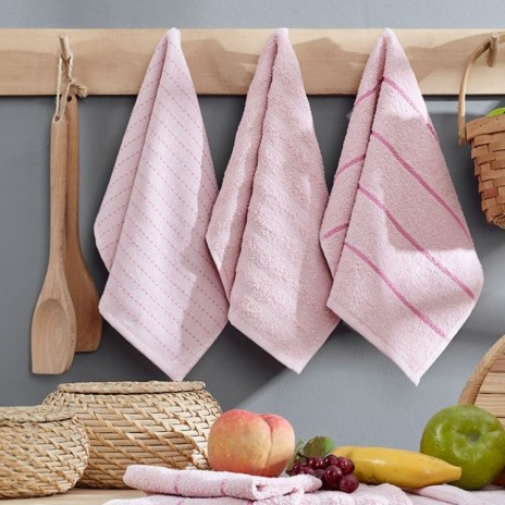 prosop maini roz pudra Sofya 30x50 cm bumbac 100%