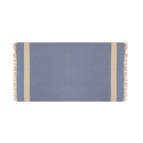 Prosop plaja cu franjuri, bumbac 100%, 100 X 180 cm, Ella Blue