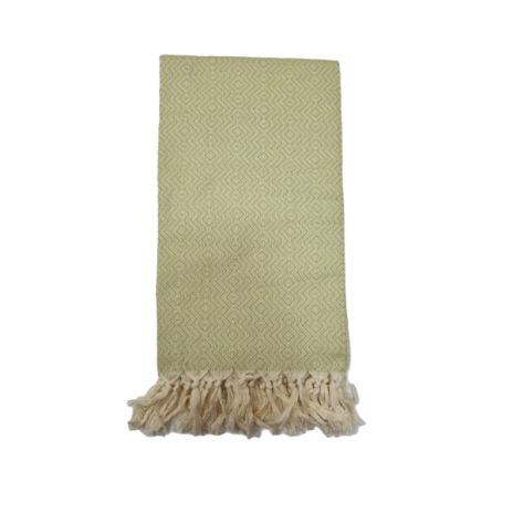 Prosop plaja cu franjuri, bumbac 100%, 100 X 180 cm, Sezen Green