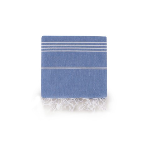 Prosop plaja cu franjuri, bumbac 100%, 100 X 180 cm, Sultan Blue
