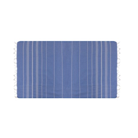 Prosop plaja cu franjuri, bumbac 100%, 100 X 180 cm, Sultan Blue