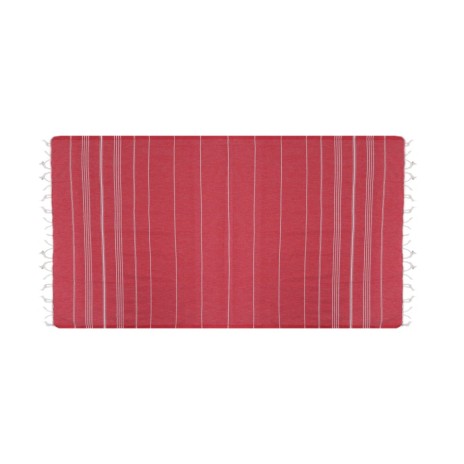 Prosop plaja cu franjuri, bumbac 100%, 100 X 180 cm, Sultan Red