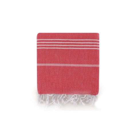 Prosop plaja cu franjuri, bumbac 100%, 100 X 180 cm, Sultan Red