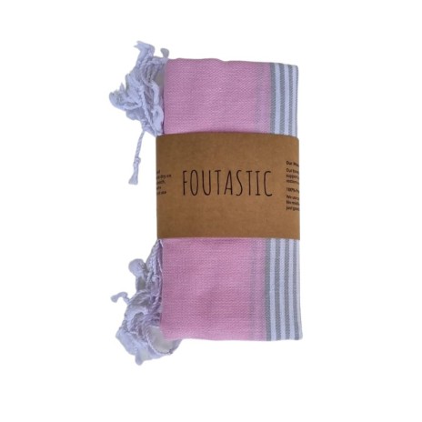 Prosop plaja cu franjuri, bumbac 100%, 90 X 180 cm, Karmen Pink
