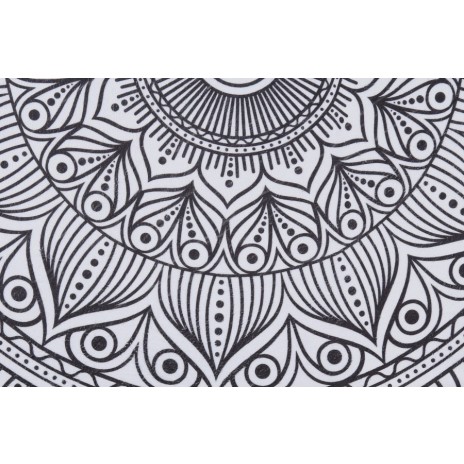 Prosop plaja rotund bumbac 100% cu franjuri, Fouta Indian Sun