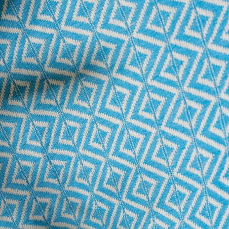 Prosop plajă XXL bumbac 100%, 100x180 cm, albastru cu franjuri, ultra absorbant și compact