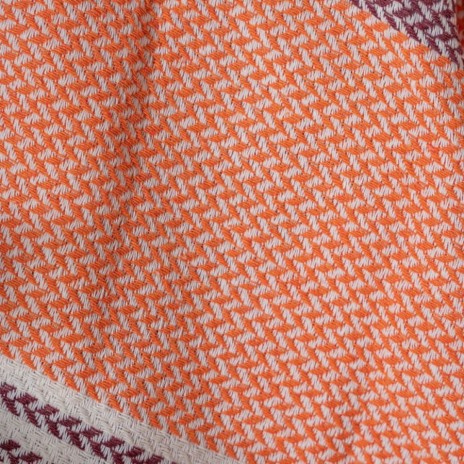 Prosop plajă XXL bumbac 100%, 100x180 cm, Maro/Portocaliu/Crem cu franjuri, ultra absorbant și compact
