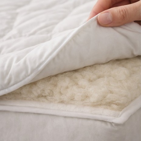 protectie saltea 114x190 cm matlasata cu elastic si umplutura lana
