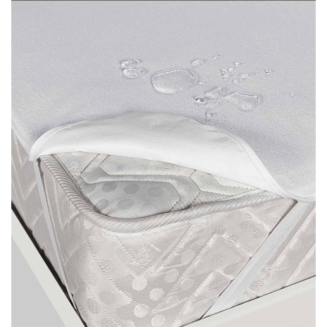 Protectie saltea impermeabila frotir alba 140x190 cu elastic la colturi