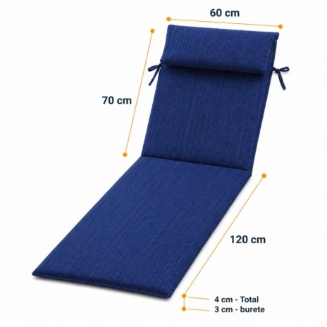 saltea sezlong gradina 60x190 cm pliabila bleumarin cu perna reglabila si husa detasabila Oxford