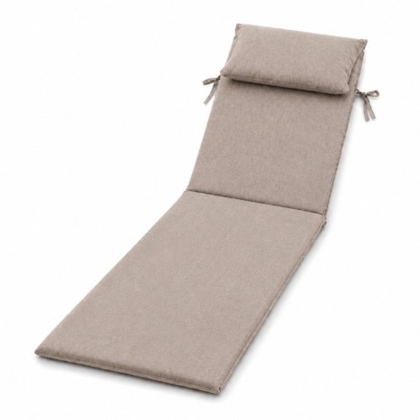 saltea sezlong gradina 60x190 cm pliabila cappuccino cu perna reglabila si husa detasabila Oxford