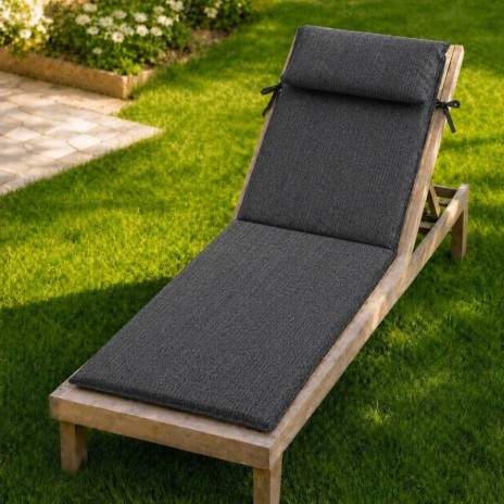 saltea sezlong gradina 60x190 cm pliabila gri melanj cu perna reglabila si husa detasabila Oxford