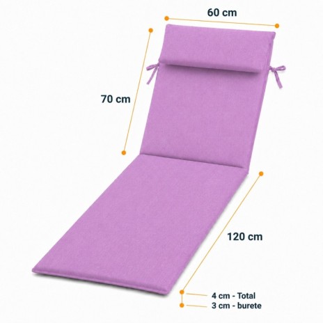 saltea sezlong gradina 60x190 cm pliabila lila cu perna reglabila si husa detasabila Oxford
