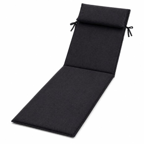 saltea sezlong gradina 60x190 cm pliabila negru cu perna reglabila si husa detasabila Oxford