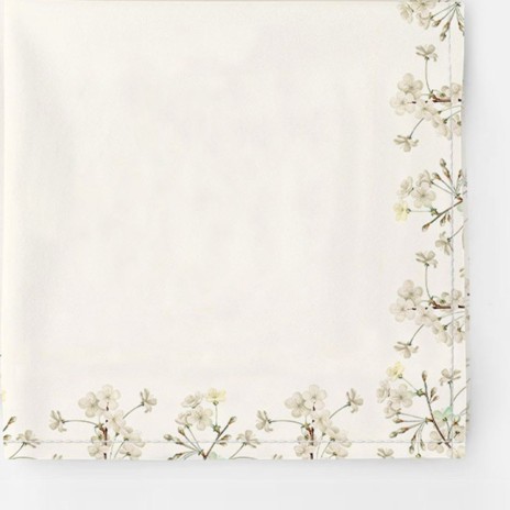 Șervet de masă din bumbac 45x45cm, set 4 bucăți, model YoYo cu flori de mar, decor festiv pentru masa de Paște