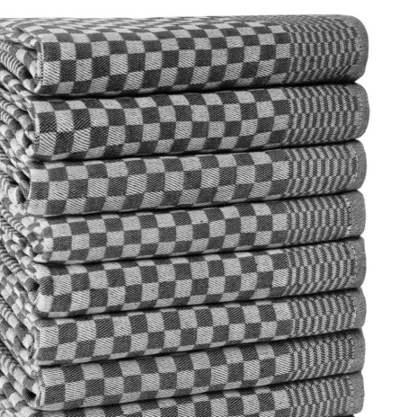Set 10 prosoape bucatarie Lola 40x60 cm bumbac si poliester antracit