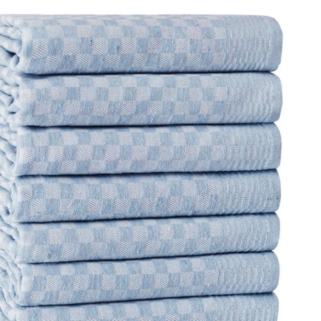 Set 10 prosoape bucatarie Lola bleu 40x60 cm bumbac poliester in patratele