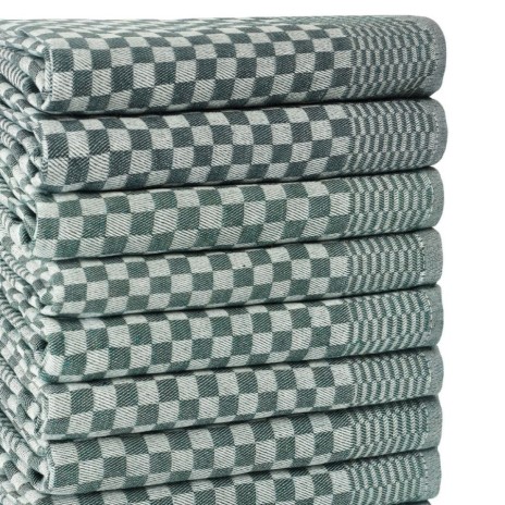 Set 10 prosoape bucatarie Lola verde 40x60 cm bumbac poliester