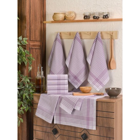 Set 10 prosoape bucatarie bumbac 100%, Potikareli Lilac