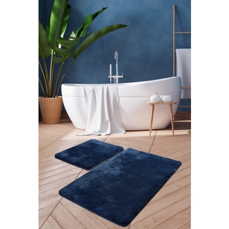 Set 2 covorase baie antiderapante Havai Albastru – Alessia Home