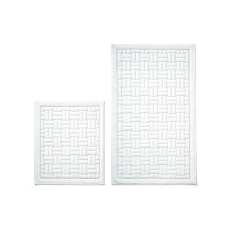 Set 2 covorase baie bumbac 100%, model impletit, Alanur Home, Ecru