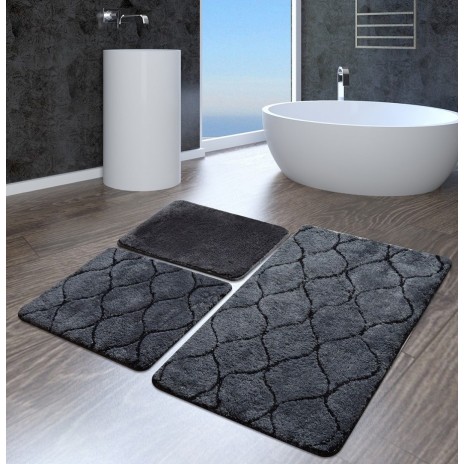 Set 2 covorase baie bumbac, Alessia Home, Infinity - Anthracite