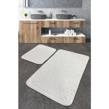 Set 2 covorase baie bumbac, Alessia Home, Ottoman Ecru