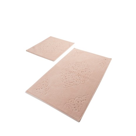 Set 2 covorase baie bumbac, Alessia Home, Ottoman Roz Pudra