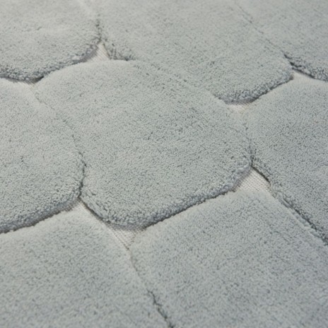 set 2 covorase baie bumbac Alessia Home Parma Grey cu model in relief si verso textil finisat