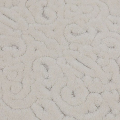 set 2 covorase baie ovale bumbac Alessia Home Piante Ecru cu model in relief si verso textil finisat