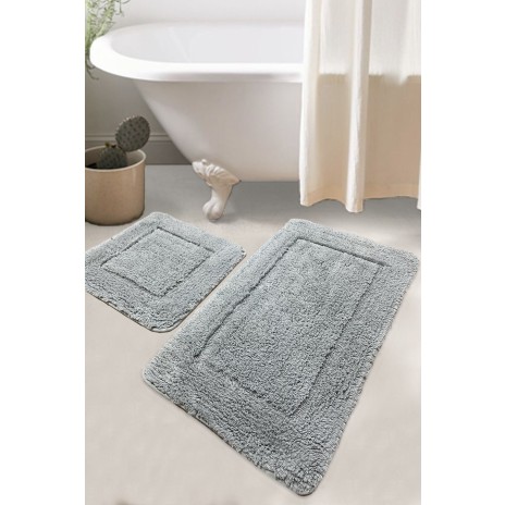 Set 2 covorase baie bumbac, Alessia Home, Wolle Grey