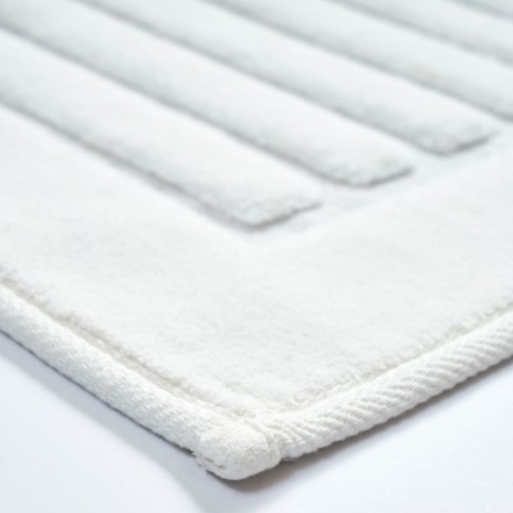 Set 2 covorase baie bumbac 100%, model cu linii, Alanur Home, Ecru