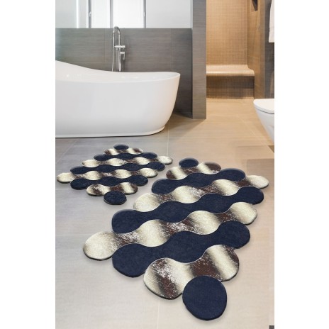 Set 2 covorase baie dreptunghiulare, Chilai Home, Circle Gold