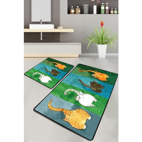 Set 2 covorase baie dreptunghiulare, Chilai Home, Gatto Carino
