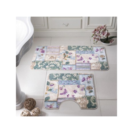 Set 2 covorase baie poliamida, Tac Patchwork