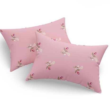 Set fete de perna 50x70 cm Alanur roz cu flori policotton