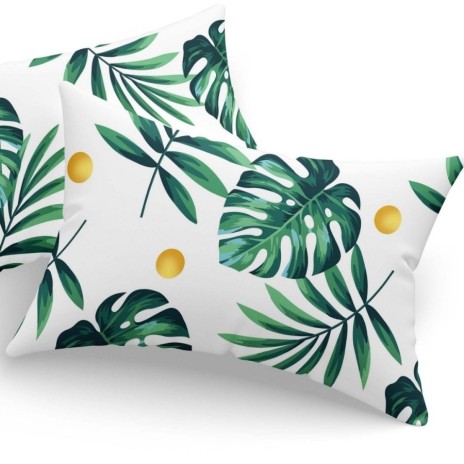Set fete de perna 50x70 cm policoton Frunze cu model tropical luxuriant