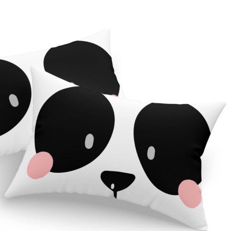 Set fete de perna 50x70 cm policoton Panda Roz cu model urs panda