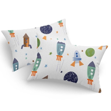 Set fete de perna 50x70 cm policoton Space Adventure cu model spatial