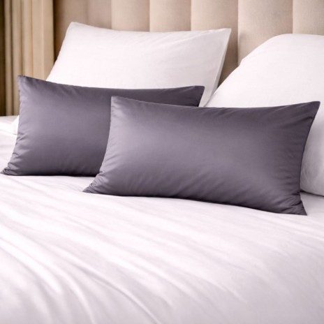 Set 2 fete de perna antracit 50x70 cm din bumbac satinat First Choice Satin