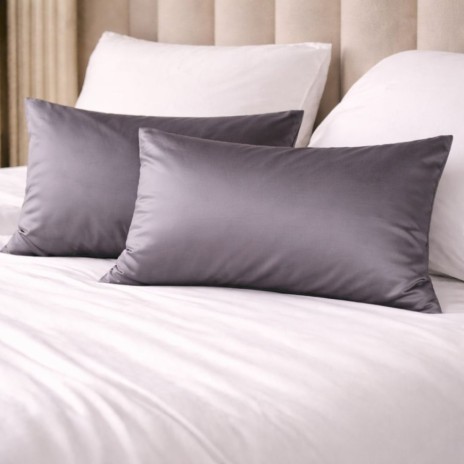 Set 2 fete de perna gri 50x70 cm din bumbac satinat First Choice Satin