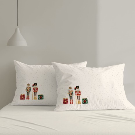 Set 2 fete de perna Craciun Nutker 50x70cm din bumbac 100% cu imprimeu Spărgătorul de Nuci