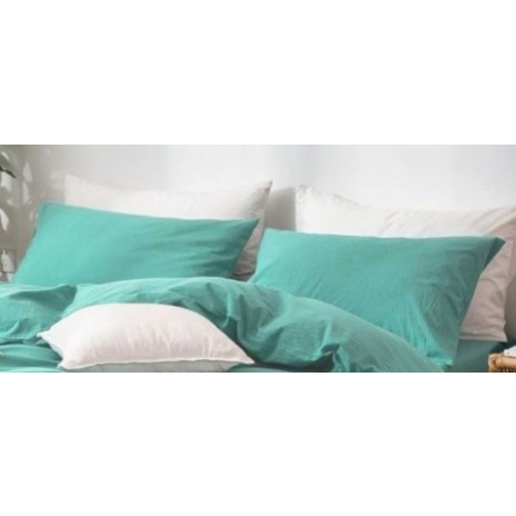 Set 2 fete de perna percale verde menta 40x40 cm la interior