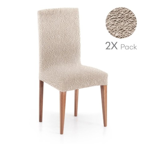 Set 2 huse scaun bielastice Premium ROC 40–50 cm bej deschis C/00 - fixare perfectă și aspect modern