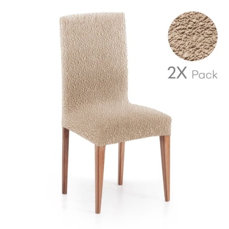 Set 2 huse scaun bielastice Premium ROC 40–50 cm bej C/01 - fixare perfectă și aspect modern