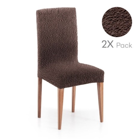 Set 2 huse scaun bielastice Premium ROC 40–50 cm maro C/7 - fixare perfectă și aspect modern