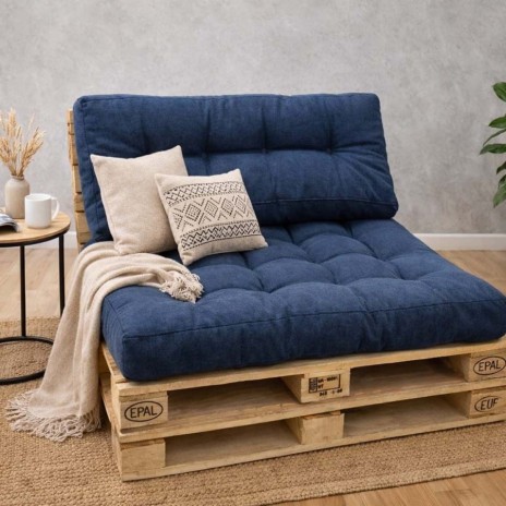 Set perne paleti gradina albastru saltea spatar canapea